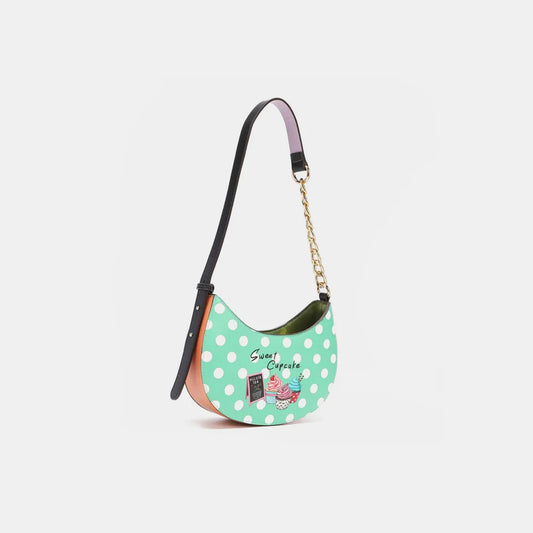 NICOLE LEE USA VEGAN LEATHER POLKA DOT SHOULDER BAG