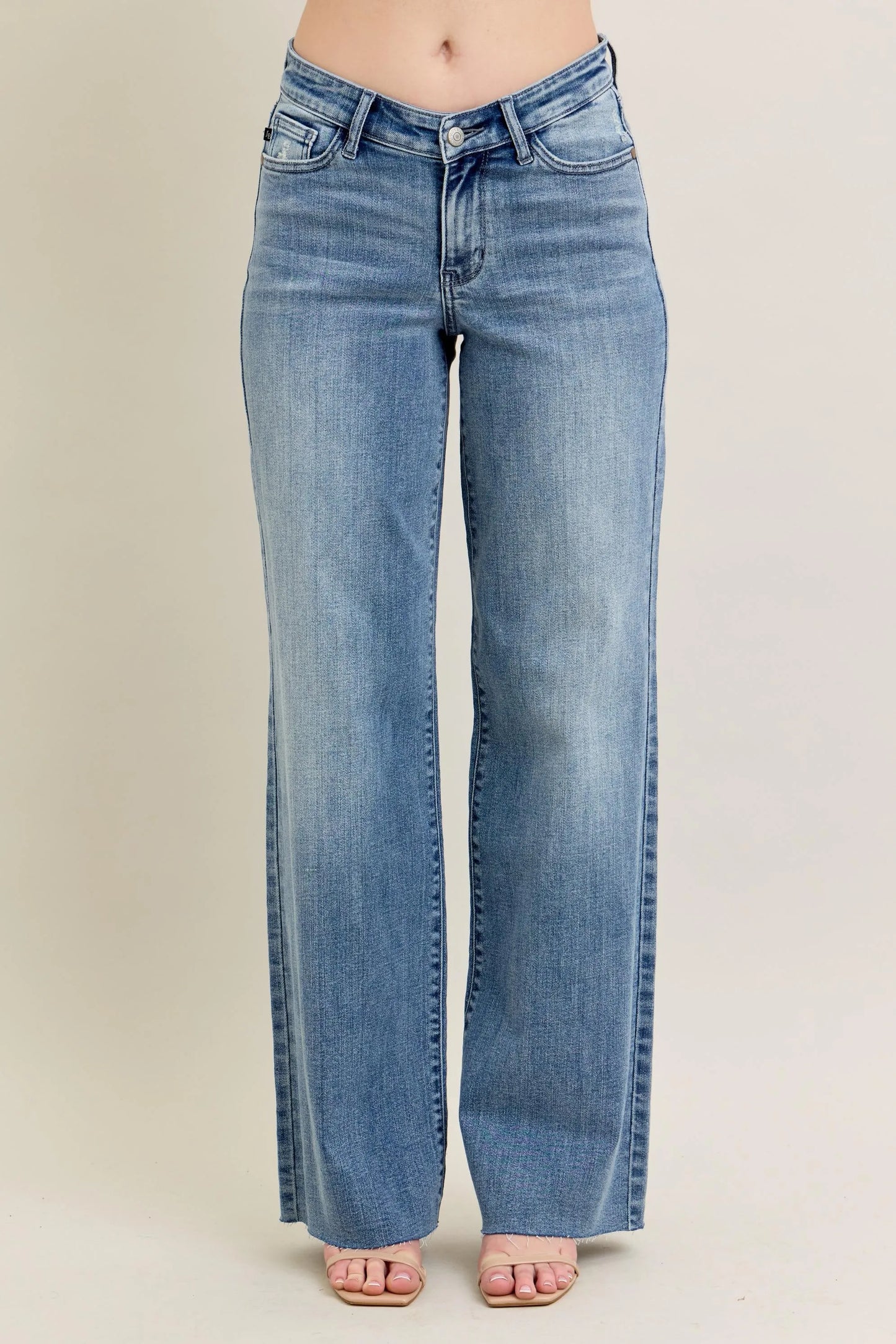 JUDY BLUE FULL SIZE V - FRONT BAGGY JEANS PLUS SIZE