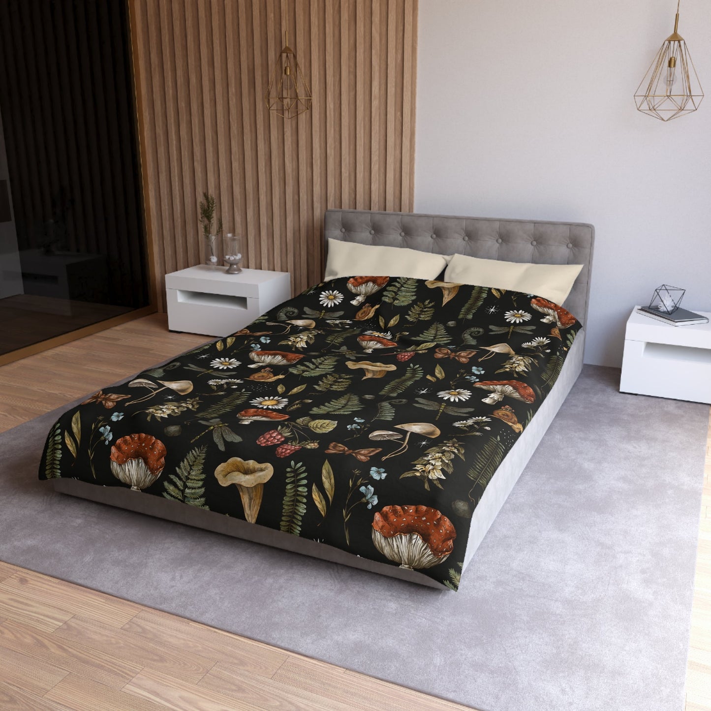 DARK FOREST PATTERN MICROFIBER DUVET COVER