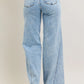 JUDY BLUE FULL SIZE HIGH WAIST WIDE LEG JEANS WITH SKEWED INSEAM PLUS SIZE