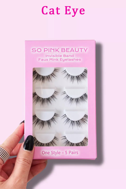 SO PINK BEAUTY FAUX MINK EYELASHES 5 PAIRS