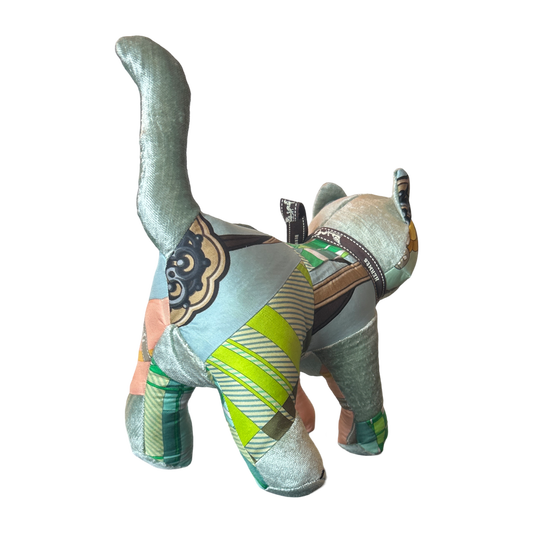 VINTAGE SILK SCARF PATCHWORK KITTEN