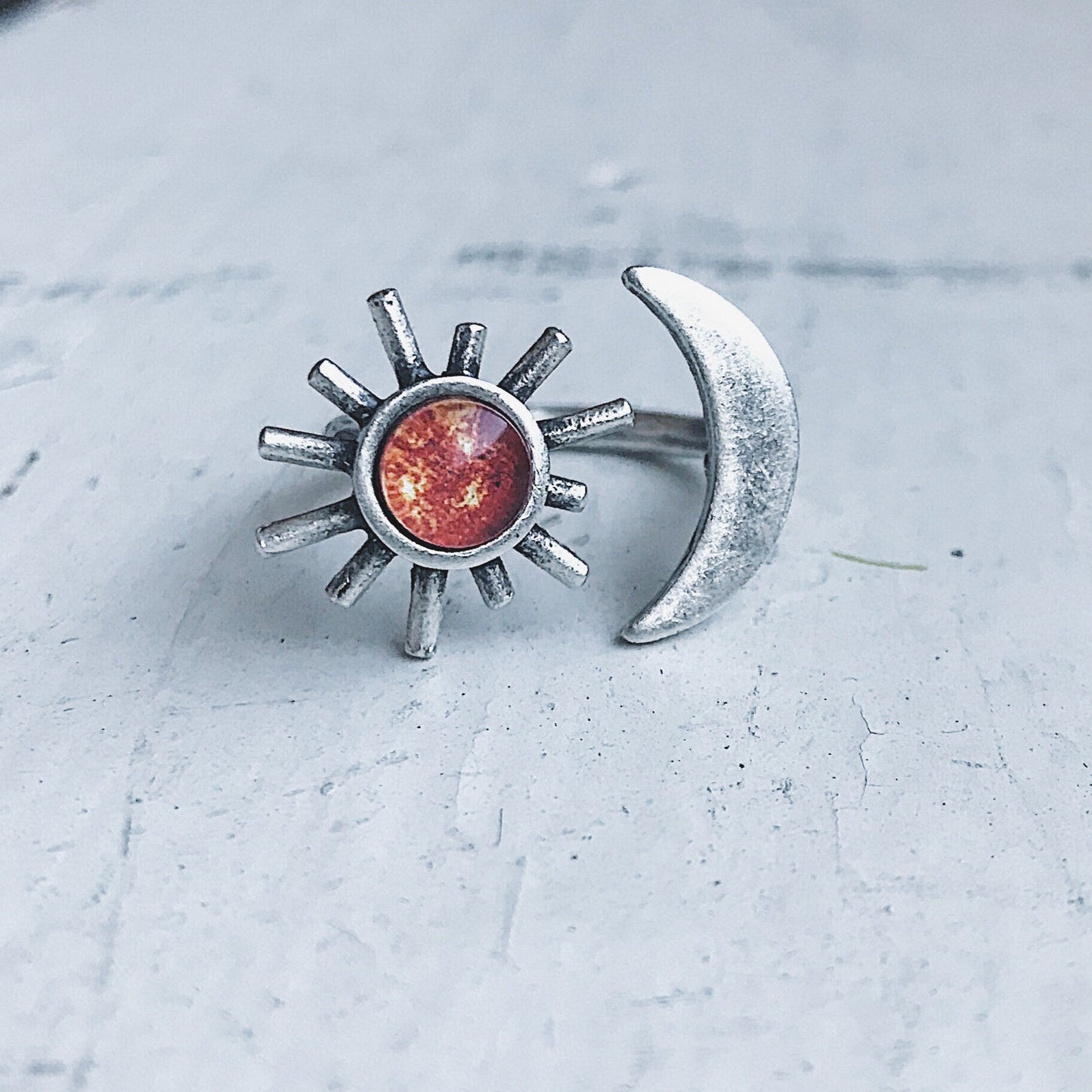 SUN AND MOON SCULPTURAL STATEMENT RING