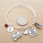 #1 TEACHER BRACELET – ADJUSTABLE BANGLE WITH BIRTHSTONE & INITIAL