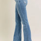 JUDY BLUE FULL SIZE MID RISE WASH DESTROY HEM BOOTCUT JEANS PLUS SIZE