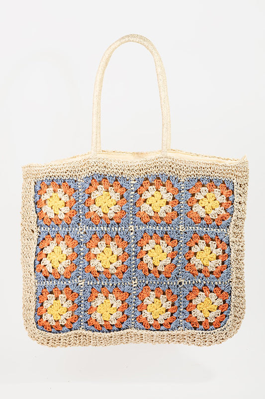 FAME FLOWER BRAIDED TOTE BAG