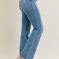 JUDY BLUE FULL SIZE MID RISE WASH DESTROY HEM BOOTCUT JEANS PLUS SIZE