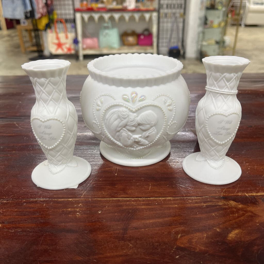 3PC PRECIOUS MOMENTS CANDLE HOLDER SET-Thriftique Marketplace