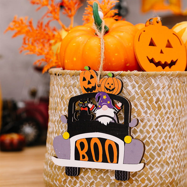 4-PIECE HALLOWEEN ELEMENT CAR-SHAPE HANGING WIDGETS-Thriftique Marketplace