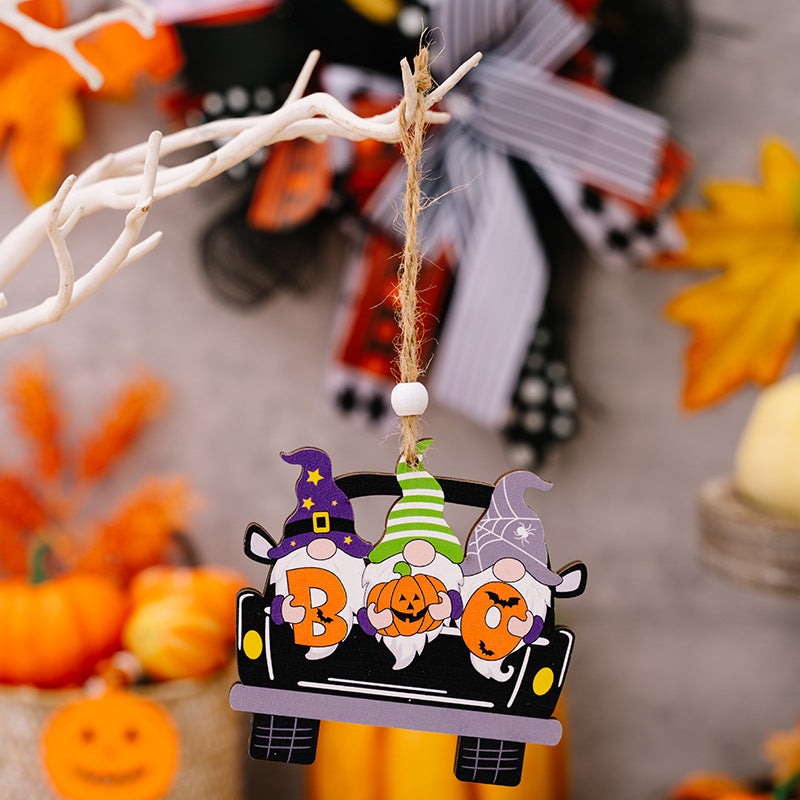 4-PIECE HALLOWEEN ELEMENT CAR-SHAPE HANGING WIDGETS-Thriftique Marketplace