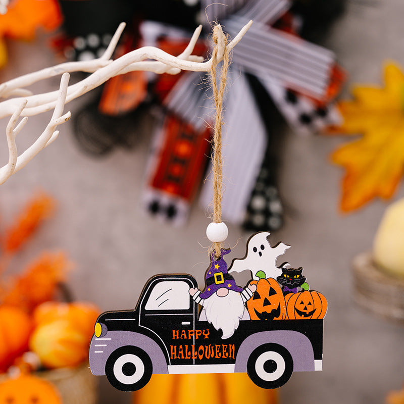 4-PIECE HALLOWEEN ELEMENT CAR-SHAPE HANGING WIDGETS-Thriftique Marketplace