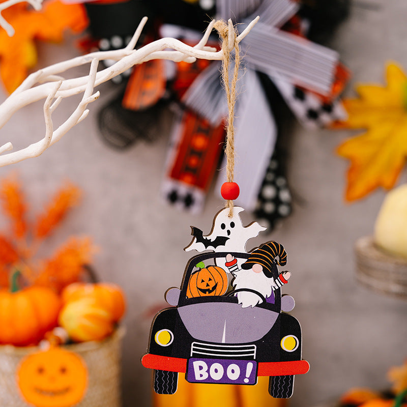 4-PIECE HALLOWEEN ELEMENT CAR-SHAPE HANGING WIDGETS-Thriftique Marketplace