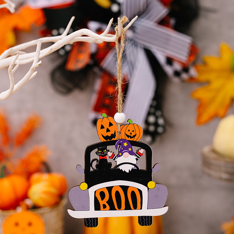 4-PIECE HALLOWEEN ELEMENT CAR-SHAPE HANGING WIDGETS-Thriftique Marketplace