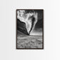 TORNADO BEACH SCENE, STORMY SKIES, BLACK AND WHITE DRAMA, NATURE PHOTOGRAPHY, FRAMED CANVAS PRINT, OFFICE WALL ART, MOODY MINIMALIST DECOR