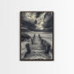 STORMY BEACH DOCK, DRAMATIC SKIES, COASTAL MOOD, FRAMED CANVAS PRINT, FALL WALL ART, ENTRYWAY DECOR, MOODY SEASCAPE, RUSTIC COASTAL HOME