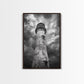 STORMY LIGHTHOUSE CLOSEUP, DRAMATIC SKIES, WEATHERED BEACON, CANVAS PRINT, COASTAL DECOR, DARK NAUTICAL WALL ART, MOODY OCEAN THEME