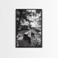 TENT, BEACH, SUNSET, TREES - RUSTIC CAMPING COASTAL ESCAPE VIBE, FRAMED CANVAS PRINT, IDEAL BEDROOM OR ADVENTURE NURSERY DECOR, OUTDOOR ART