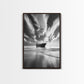 STORMY SKY SHIP, DRAMATIC SEASCAPE, BLACK WHITE PHOTOGRAPHY, OCEAN NAUTICAL DECOR, FRAMED CANVAS PRINT, COASTAL WALL ART, MOODY MINIMALIST