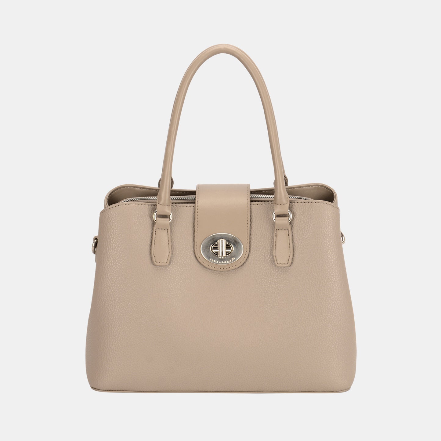 DAVID JONES PU LEATHER TWIST-LOCK TOTE BAG