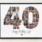 40th Birthday Photo Collage Canva Template – Customizable Milestone Memory