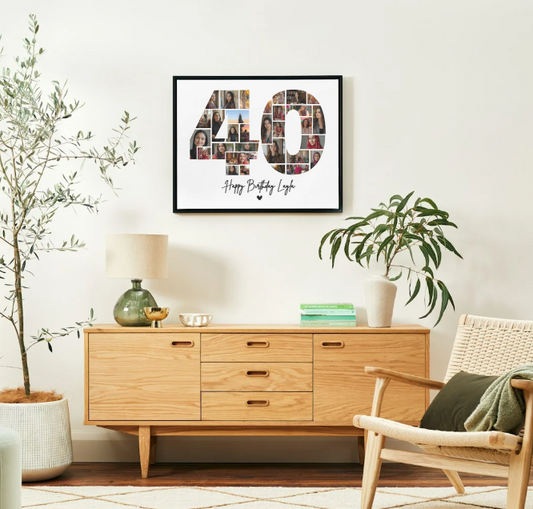 40th Birthday Photo Collage Canva Template – Customizable Milestone Memory