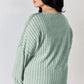 BASIC BAE FULL SIZE RIBBED HALF BUTTON LONG SLEEVE T-SHIRT