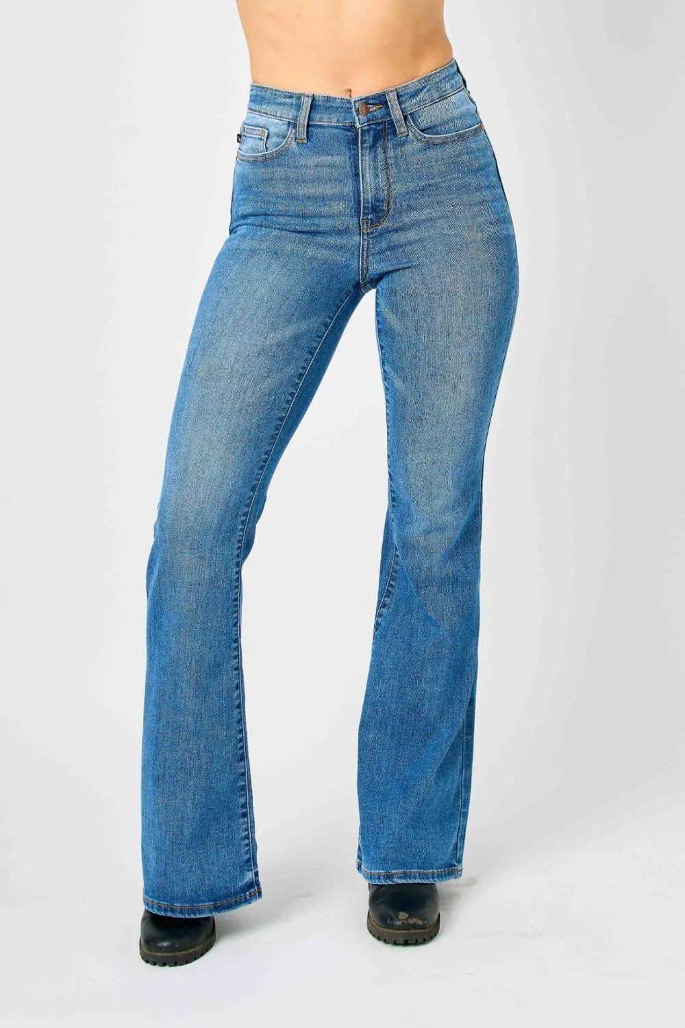 JUDY BLUE FULL SIZE HIGH-WAISTED CLASSIC FLARE JEANS PLUS SIZE