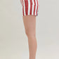 JUDY BLUE FULL SIZE HIGH WAIST AMERICANA FLAG FRAY HEM SHORTS PLUS SIZE