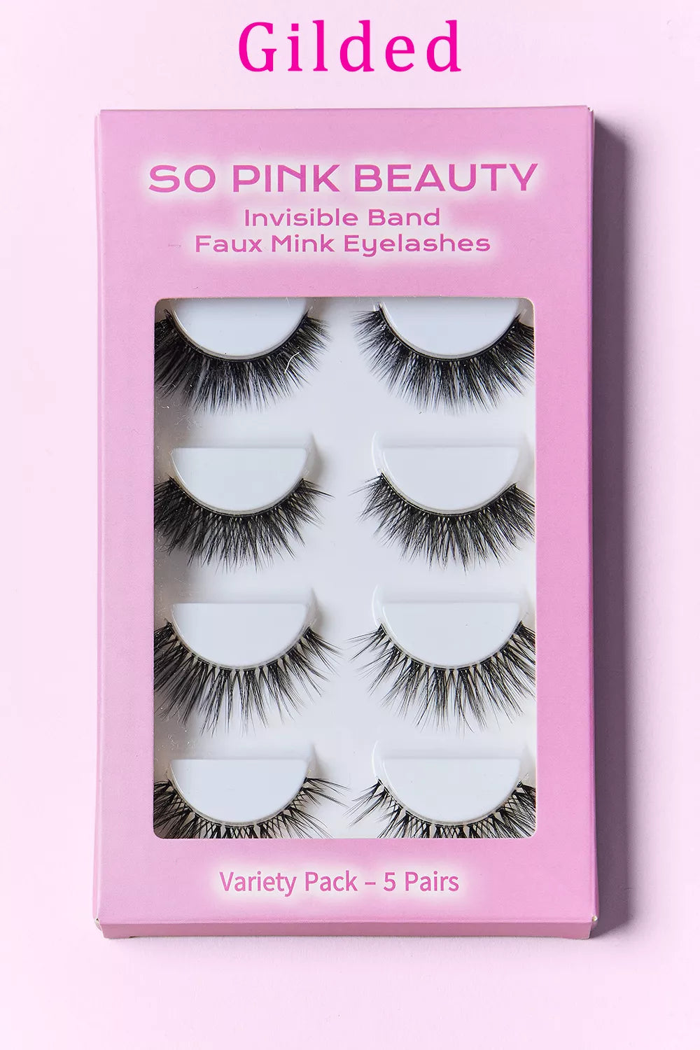 SO PINK BEAUTY FAUX MINK EYELASHES VARIETY PACK 5 PAIRS