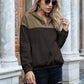 IVY LANE POCKETED COLOR BLOCK QUARTER ZIP HOODIE