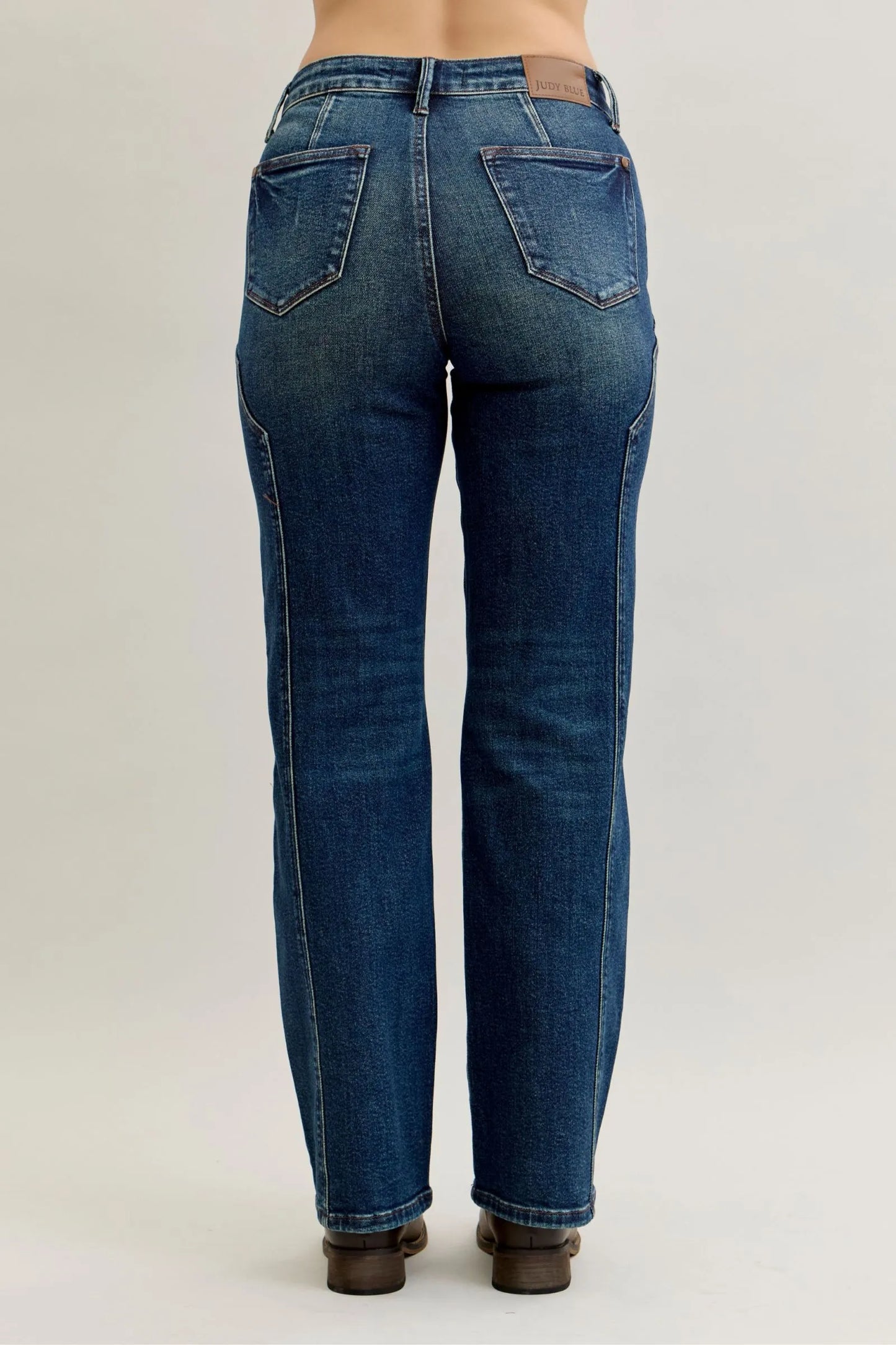 JUDY BLUE FULL SIZE SEAM DETAIL STRAIGHT LEG JEANS PLUS SIZE