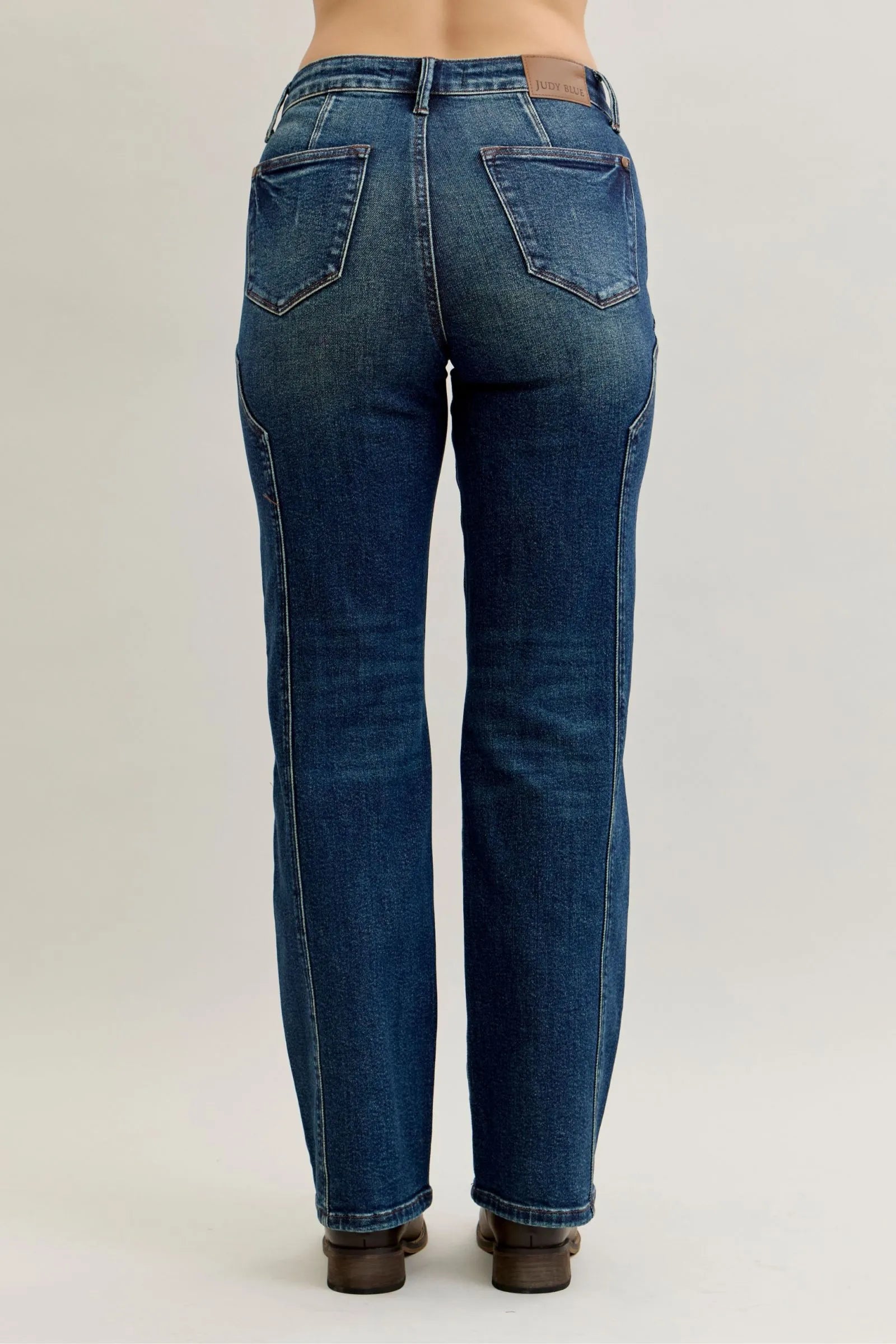JUDY BLUE FULL SIZE SEAM DETAIL STRAIGHT LEG JEANS PLUS SIZE