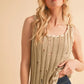 AEMI+CO DISTRESSED DETAIL ROUND NECK KNIT TANK