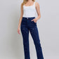 JUDY BLUE FULL SIZE HW WORK WEAR KNEE PATCH STRAIGHT JEANS PLUS SIZE