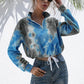 IVY LANE TIE-DYE QUARTER ZIP DROPPED SHOULDER SWEATSHIRT
