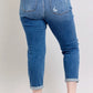 JUDY BLUE FULL SIZE MR VINTAGE WASH BOYFRIEND FIT W/ DESTROY JEANS PLUE SIZE
