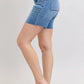 JUDY BLUE FULL SIZE MID RISE BERMUDAS DENIM SHORTS W/ BACK FLAP POCKETS PLUS SIZE