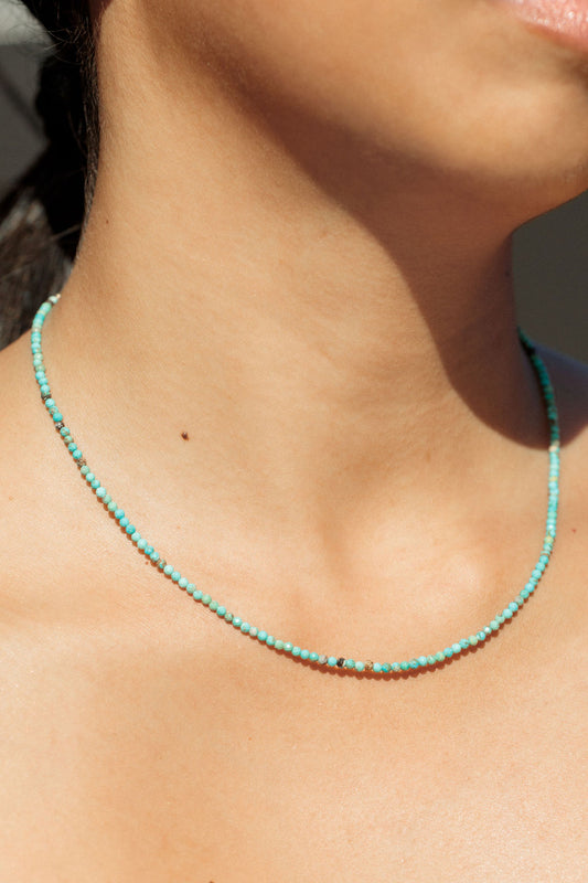 TINY TURQUOISE CHOKER NECKLACE - HŌKŪALA