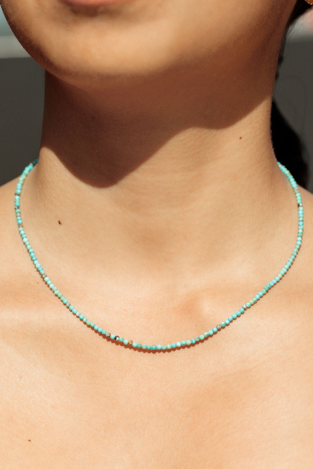 TINY TURQUOISE CHOKER NECKLACE - HŌKŪALA