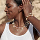 STRETCHY WHITE PEARL SANDALWOOD BRACELET - KAMAHA'O