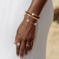 STRETCHY WHITE PEARL SANDALWOOD BRACELET - KAMAHA'O