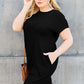 BASIC BAE BAMBOO FULL SIZE ROUND NECK SHORT SLEEVE DRESS WITH POCKETS