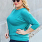 BASIC BAE FULL SIZE ROUND NECK BATWING SLEEVE TOP