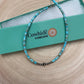 4mm Sterling Pearls and Sterling Saucer Accent Bead Turquoise Choker - 14 inch
