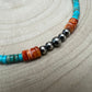 4mm Sterling Pearls, Variscite Turquoise and Spiny Oyster - The Vibrant Choker