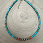 4mm Sterling Pearls, Variscite Turquoise and Spiny Oyster - The Vibrant Choker