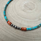 4mm Sterling Pearls, Variscite Turquoise and Spiny Oyster - The Vibrant Choker