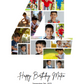 4th Birthday Photo Collage Canva Template – Editable Milestone Poster