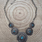 5 Conchos with Faux Turquoise Necklace - 18 inch + 3 inch extender