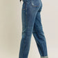 JUDY BLUE FULL SIZE HW VINTAGE WASH JEANS W/ DRAWSTRING PLUS SIZE